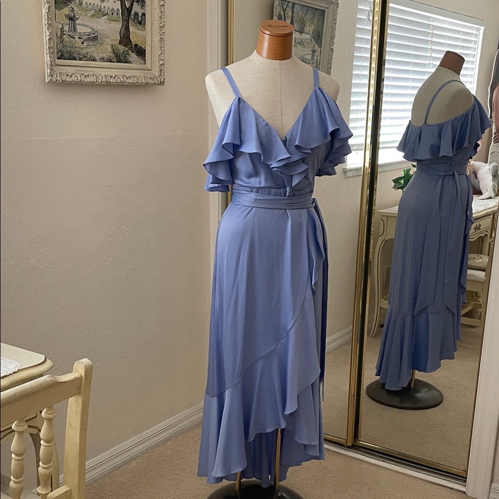 Temperley London Asymmetrical Periwinkle Dress